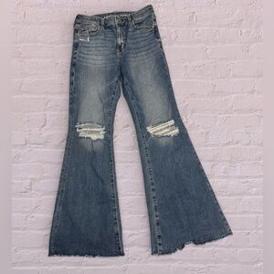 American Eagle Outfitters Flare Jeans with Distressed Details